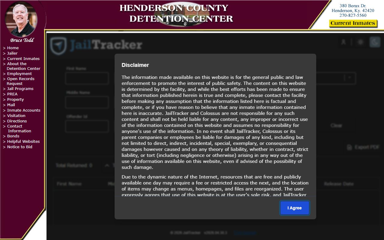 Henderson County inmate records current inmates roster page